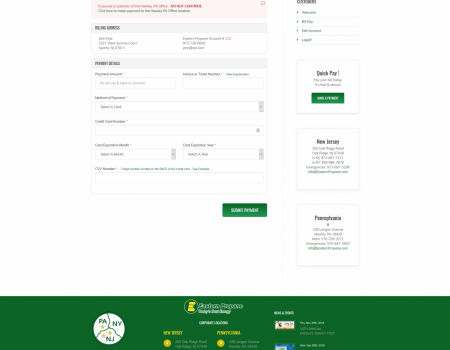 Customer Bill Pay | Eastern Propane Website Design